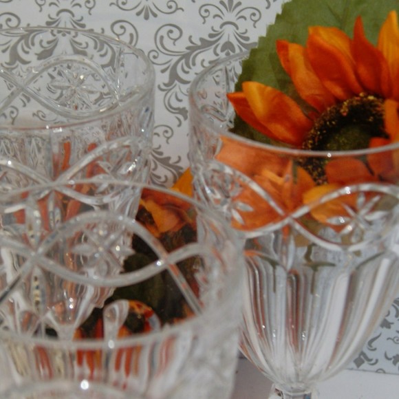 Set of 3 Gorham Crystal Grand Tapestry Iced Tea Goblets Glasses Discontinued - Picture 10 of 12